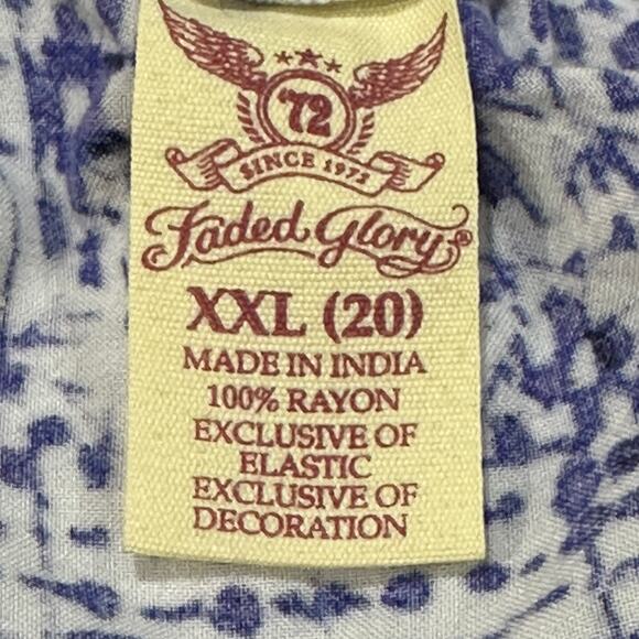 Faded Glory Womens Top XXL Short Sleeve Bohemian Artsy Hippie Prairie Boho - Picture 5 of 8